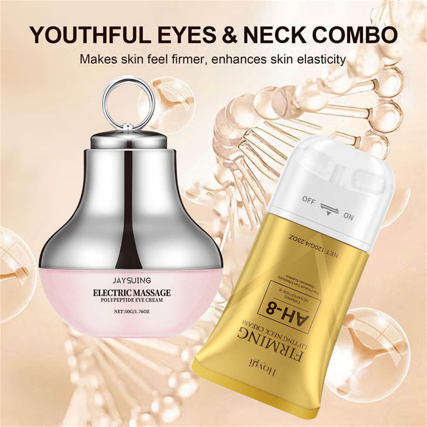 Ycz Neck-Eye Care Tightening & Revitalizing Set, Anti-Aging Neck and Eye Cream, Smooth Fine Lines, Skin Moisturizer, Deep Hydration Skincare