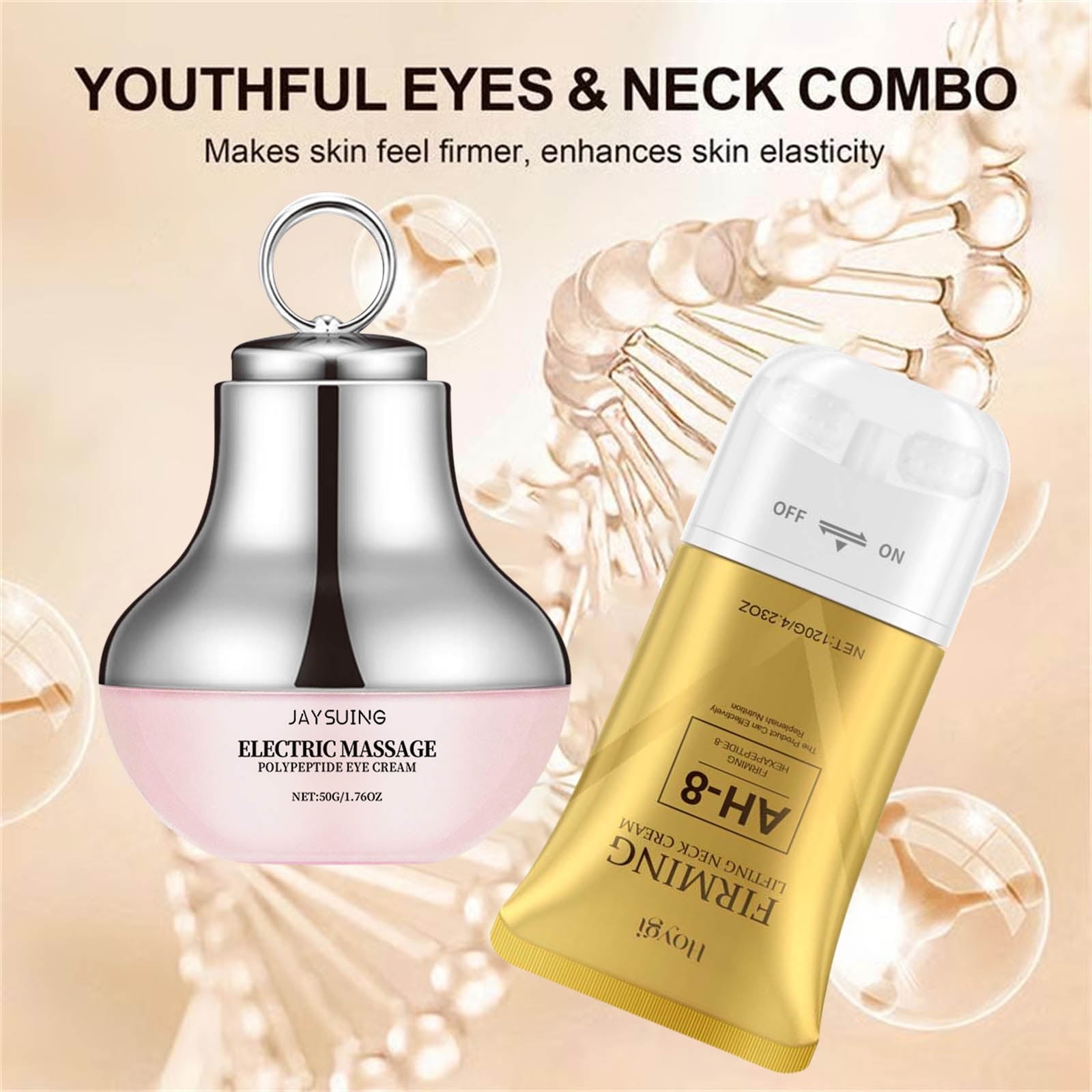 Ycz Neck-Eye Care Tightening & Revitalizing Set, Anti-Aging Neck and Eye Cream, Smooth Fine Lines, Skin Moisturizer, Deep Hydration Skincare